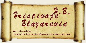 Hristivoje Blažarević vizit kartica